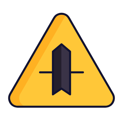 Intersection Side Roads, Animated Icon, Lineal