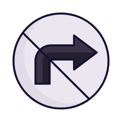 No Right Turns, Animated Icon, Lineal