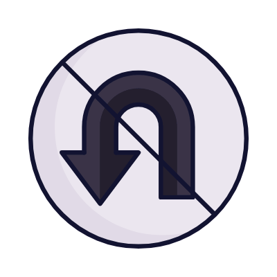 No U-turns, Animated Icon, Lineal