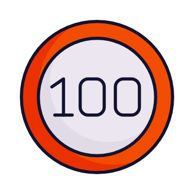 Speed Limit 100, Animated Icon, Lineal