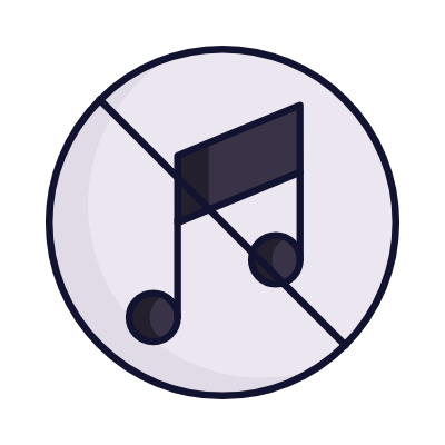 Music Note Ban, Animated Icon, Lineal