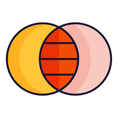 Venn Diagram, Animated Icon, Lineal