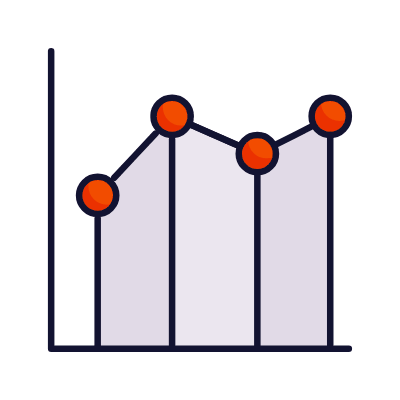 Line chart markers, Animated Icon, Lineal