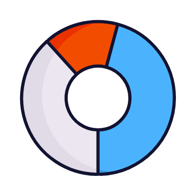 Donut Chart Multi, Animated Icon, Lineal