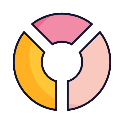 Donut Chart Detached, Animated Icon, Lineal