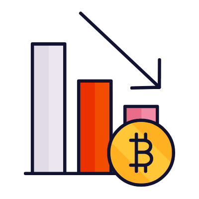 Bar Chart BTC Decline, Animated Icon, Lineal