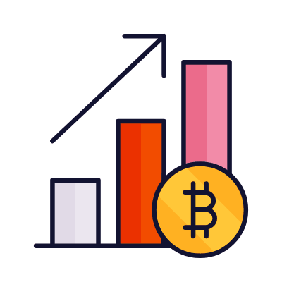 Bar Chart BTC Grow, Animated Icon, Lineal
