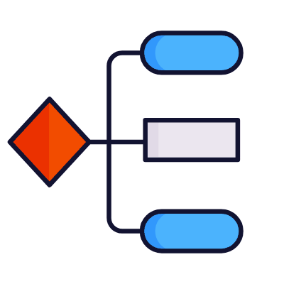 Flow Chart, Animated Icon, Lineal