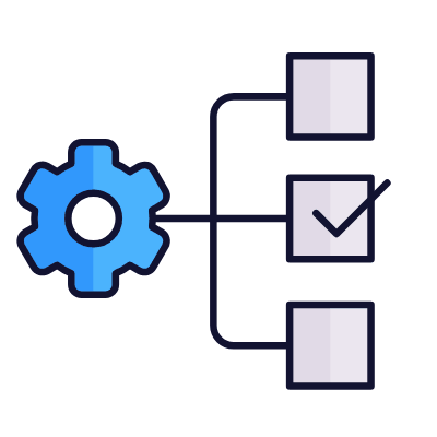 Diagram Cog, Animated Icon, Lineal
