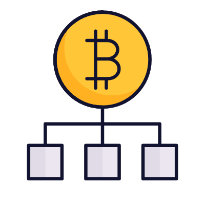 Bitcoin Network, Animated Icon, Lineal