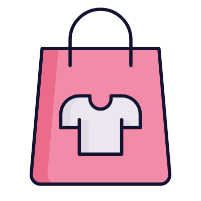 Shopping Bag Clothes, Animated Icon, Lineal