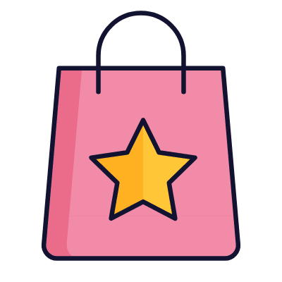 Shopping Bag Star, Animated Icon, Lineal
