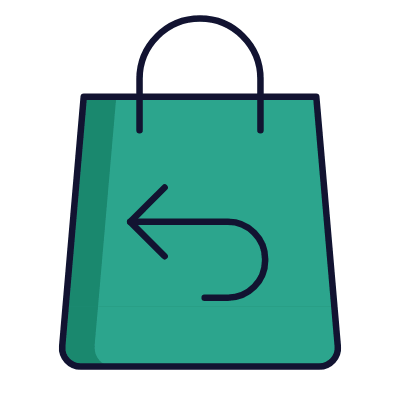Shopping Bag Arrow Return, Animated Icon, Lineal