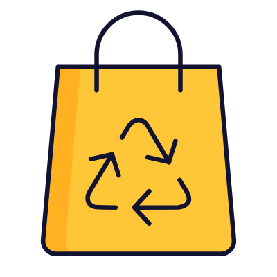 Shopping Bag Recycling, Animated Icon, Lineal