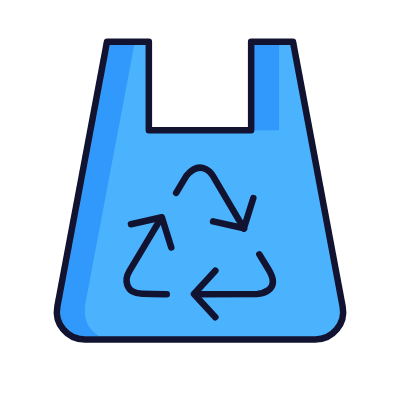 Plastic Bag Recycling, Animated Icon, Lineal