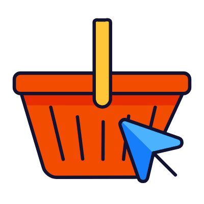 Shopping Basket Online, Animated Icon, Lineal