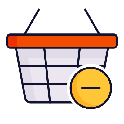 Shopping Basket Wire Minus, Animated Icon, Lineal