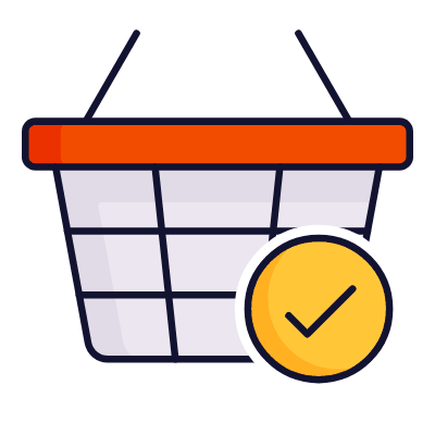 Shopping Basket Wire Check, Animated Icon, Lineal