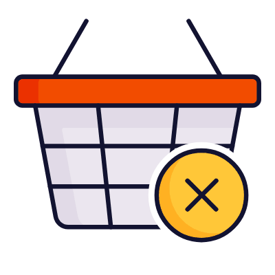 Shopping Basket Wire Cross, Animated Icon, Lineal
