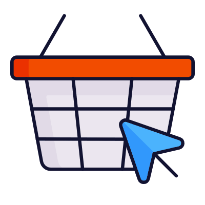 Shopping Basket Wire Online, Animated Icon, Lineal