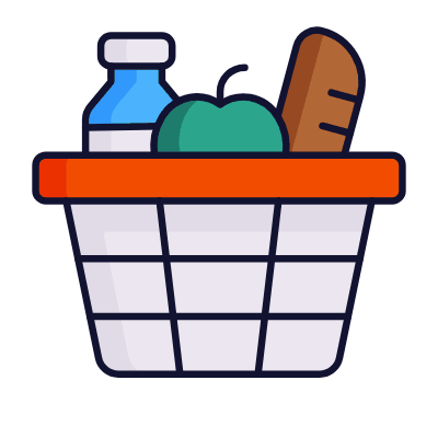 Shopping Basket Wire Groceries, Animated Icon, Lineal