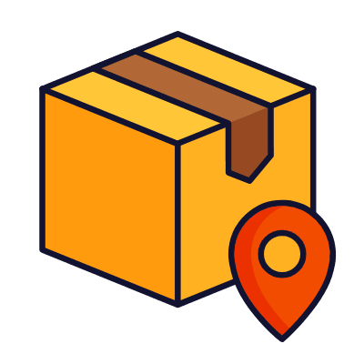 Box Location Pin, Animated Icon, Lineal
