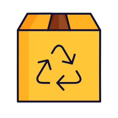 Box Front Recycle, Animated Icon, Lineal