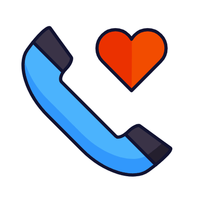 Phone Heart, Animated Icon, Lineal