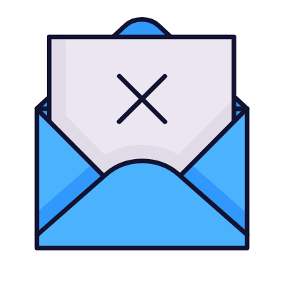 Mail Open Cross, Animated Icon, Lineal