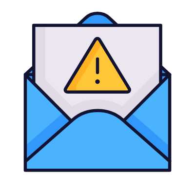 Mail Open Warning, Animated Icon, Lineal