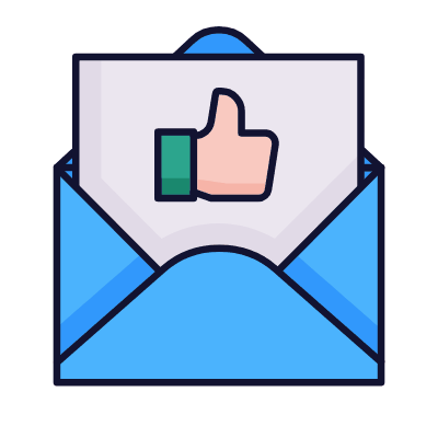 Mail Open Thumb Up, Animated Icon, Lineal