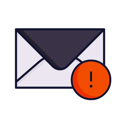 Mail Warning, Animated Icon, Lineal