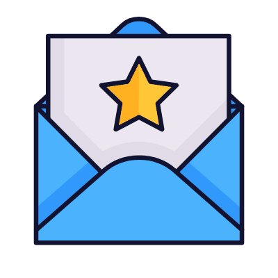 Mail Open Star, Animated Icon, Lineal