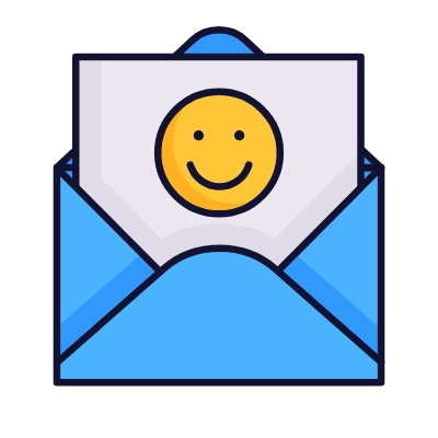 Mail Open Smile, Animated Icon, Lineal