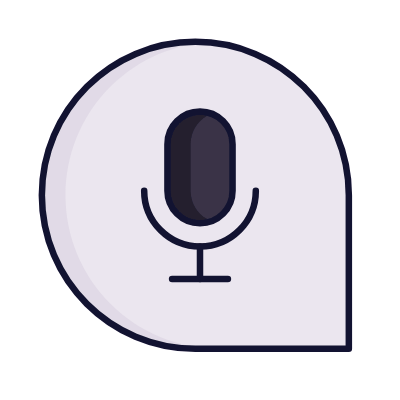 Chat Microphone, Animated Icon, Lineal