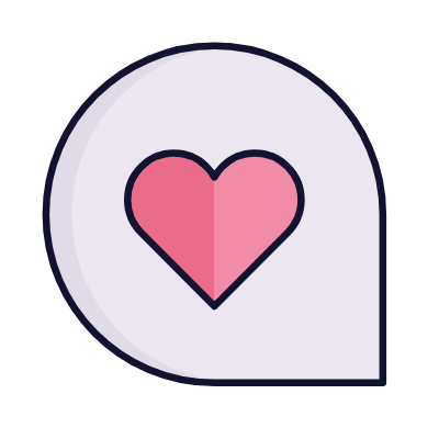 Chat Heart, Animated Icon, Lineal