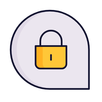 Chat Lock, Animated Icon, Lineal