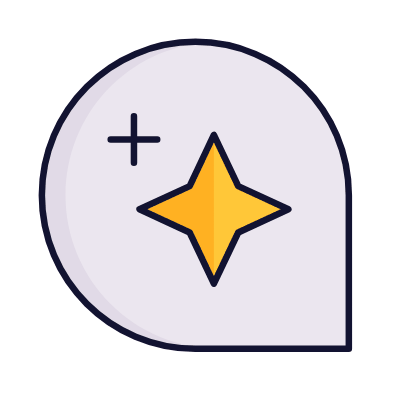 Chat Sparkles, Animated Icon, Lineal