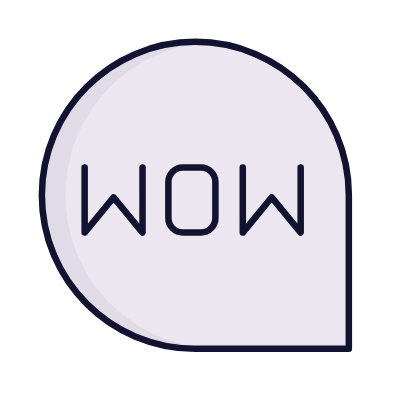 Chat Wow, Animated Icon, Lineal