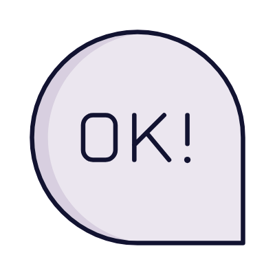 Chat OK, Animated Icon, Lineal