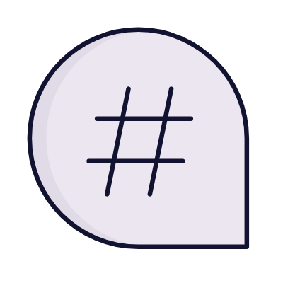 Chat Hashtag, Animated Icon, Lineal