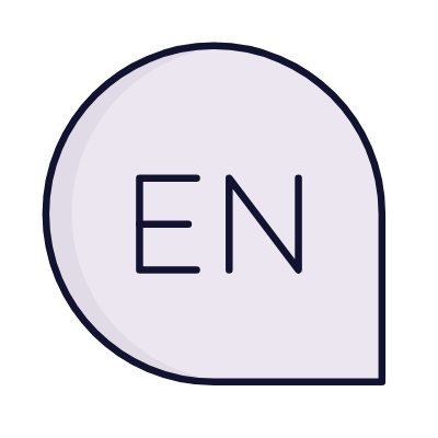 Chat English, Animated Icon, Lineal