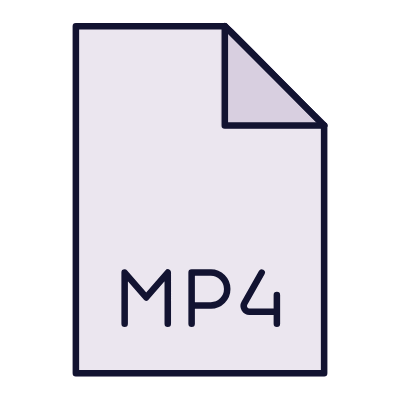 File MP4, Animated Icon, Lineal