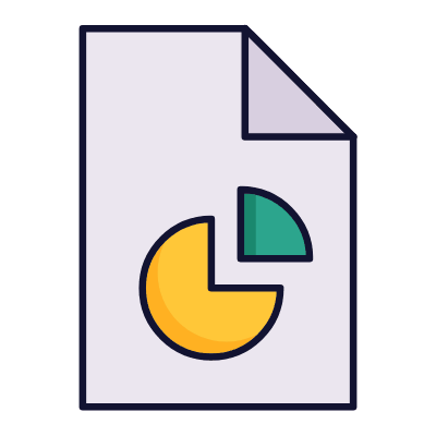 File Pie Chart, Animated Icon, Lineal