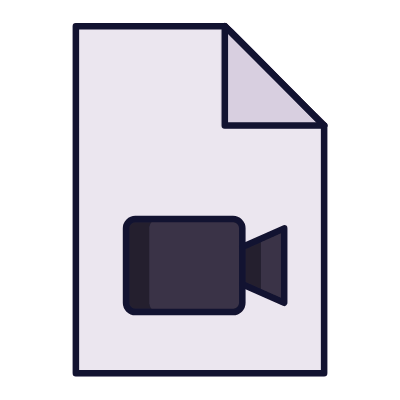 File Videocam, Animated Icon, Lineal