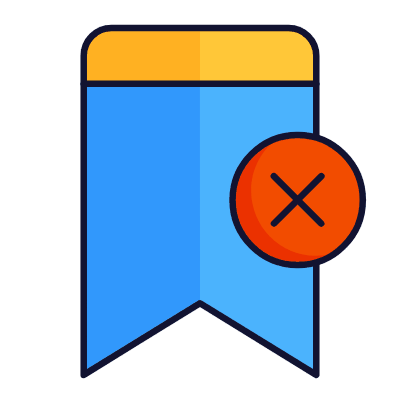 Bookmark Cross, Animated Icon, Lineal