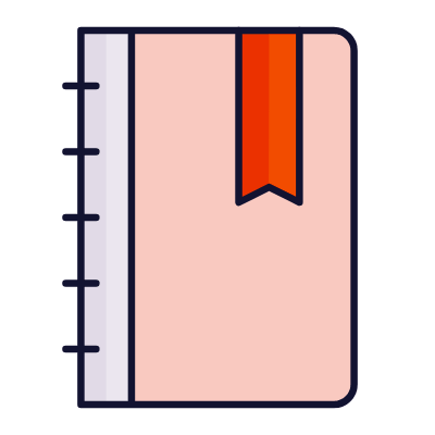 Notebook Bookmark, Animated Icon, Lineal