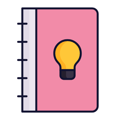 Notebook Bulb, Animated Icon, Lineal
