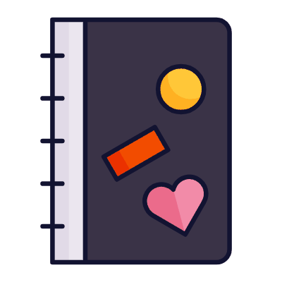 Notebook Stickers, Animated Icon, Lineal