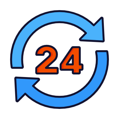24-Hour, Animated Icon, Lineal